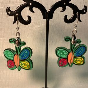 NWT Handmade Adorable Butterfly Pierced Earrings!